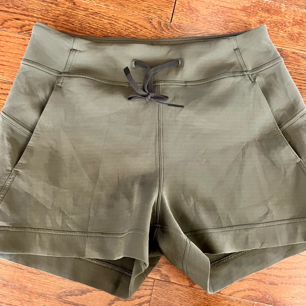 Lululemon a size 8 shorts. Olive green. Great used condition!